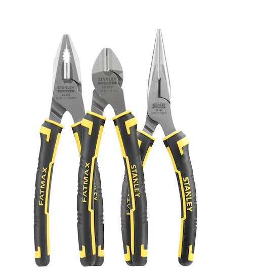 Set 3 Pinze Stanley FATMAX 4-84-488 Professionali per Elettricisti e Manutentori
