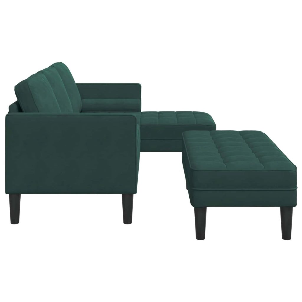 Set di divani con cuscino 2 pcs Verde Scuro Poliestere 3329266