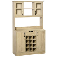 Mobile Credenza Alta da Cucina 106x48x180 cm in Legno Rovere