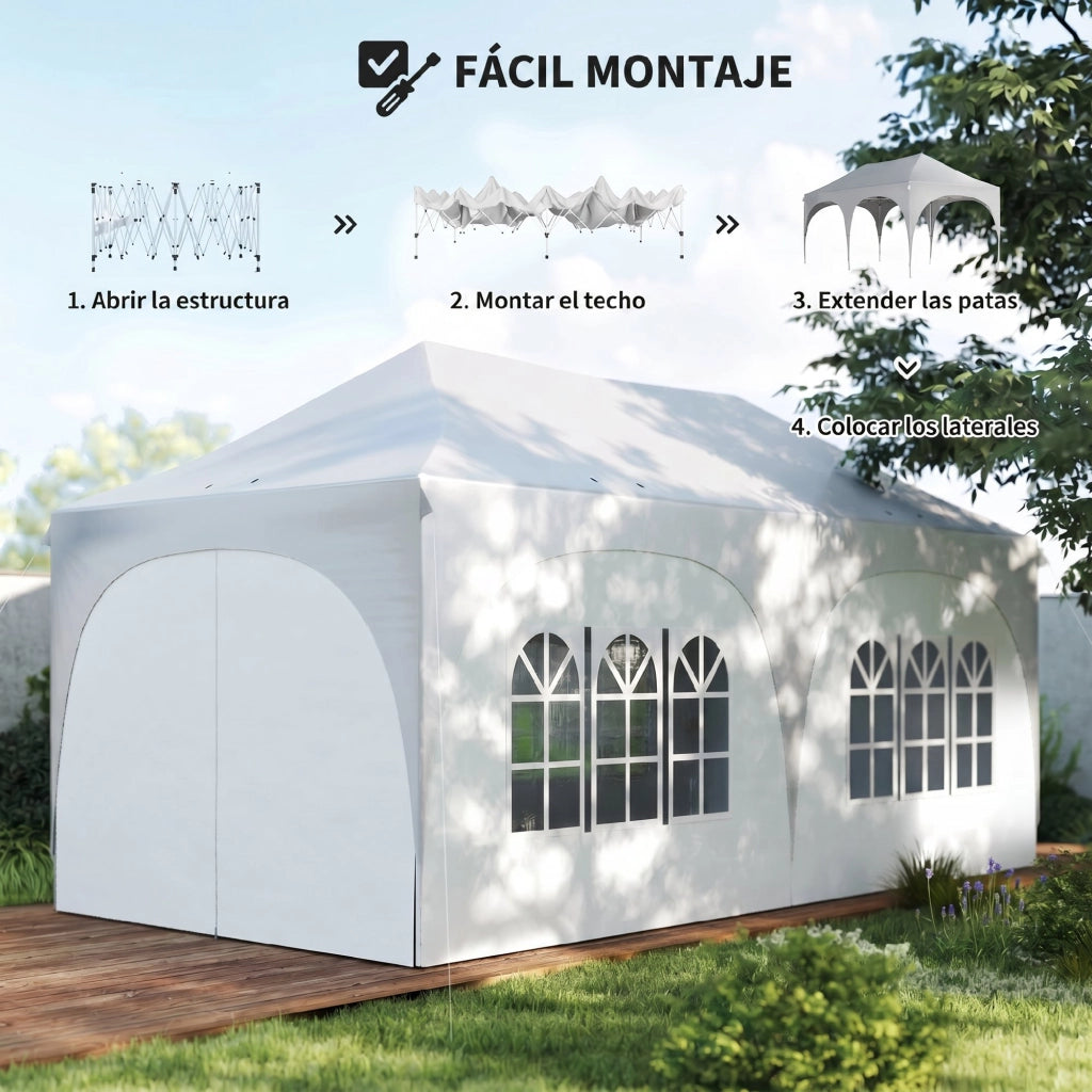 Tenda da Giardino Pieghevole ¨C Zephmum ¨C Grigio 6x3 m