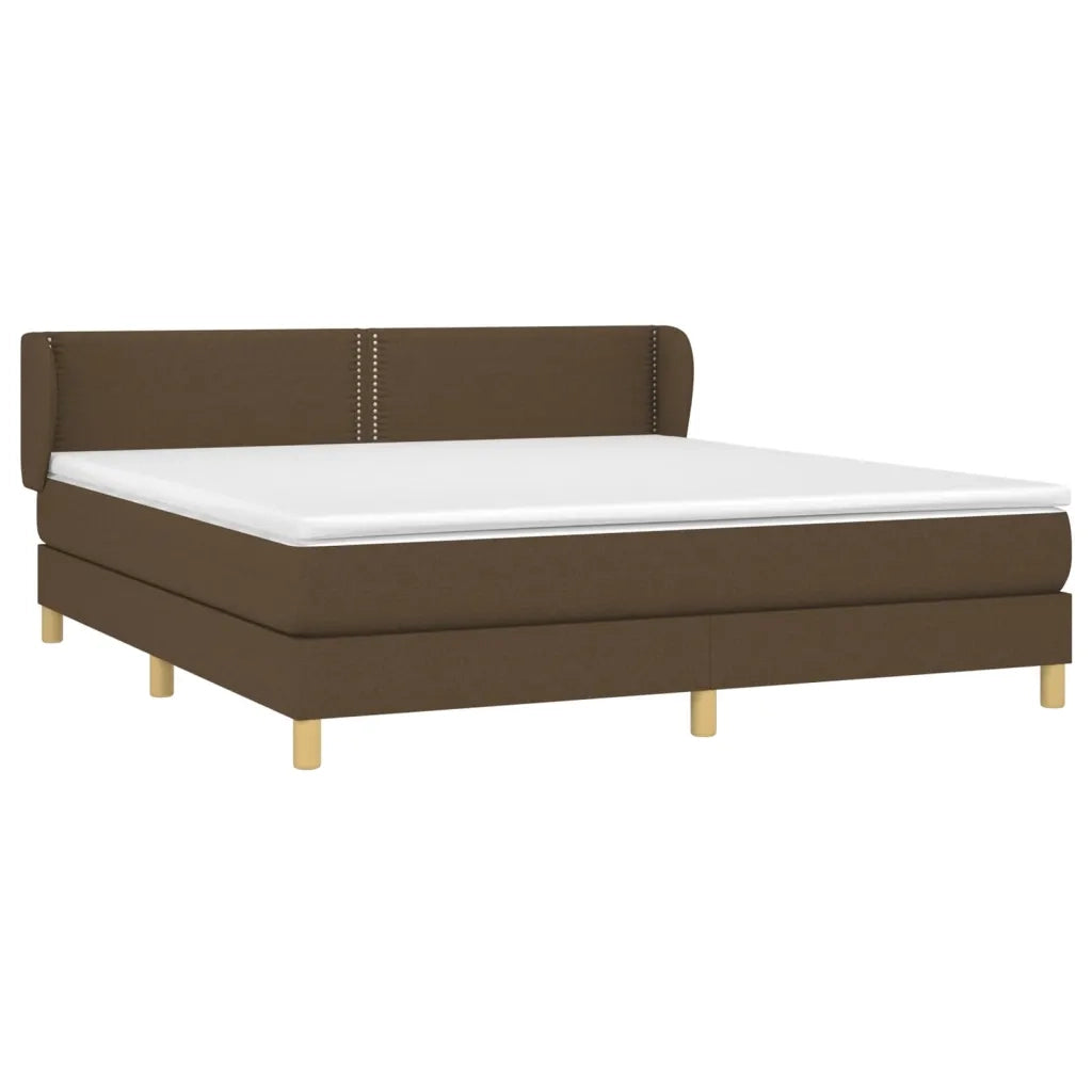 Giroletto a Molle con Materasso Marrone Scuro 180x200cm Tessuto 3126744