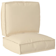Set di Cuscini per Pallet 2 Pezzi Beige in Tessuto Oxford