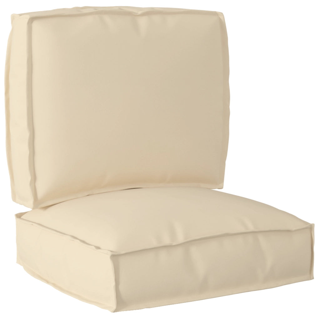 Set di Cuscini per Pallet 2 Pezzi Beige in Tessuto Oxford