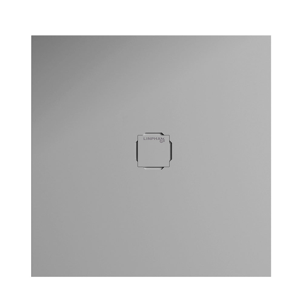 Piatto doccia 100x100 in marmoresina cemento con griglia in acciaio inox Harmony