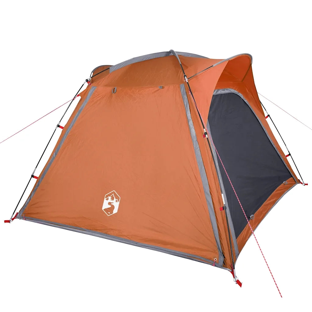 Tenda Campeggio 4 Persone-Tenda per Escursionismo Grigio e Arancione Impermeabile