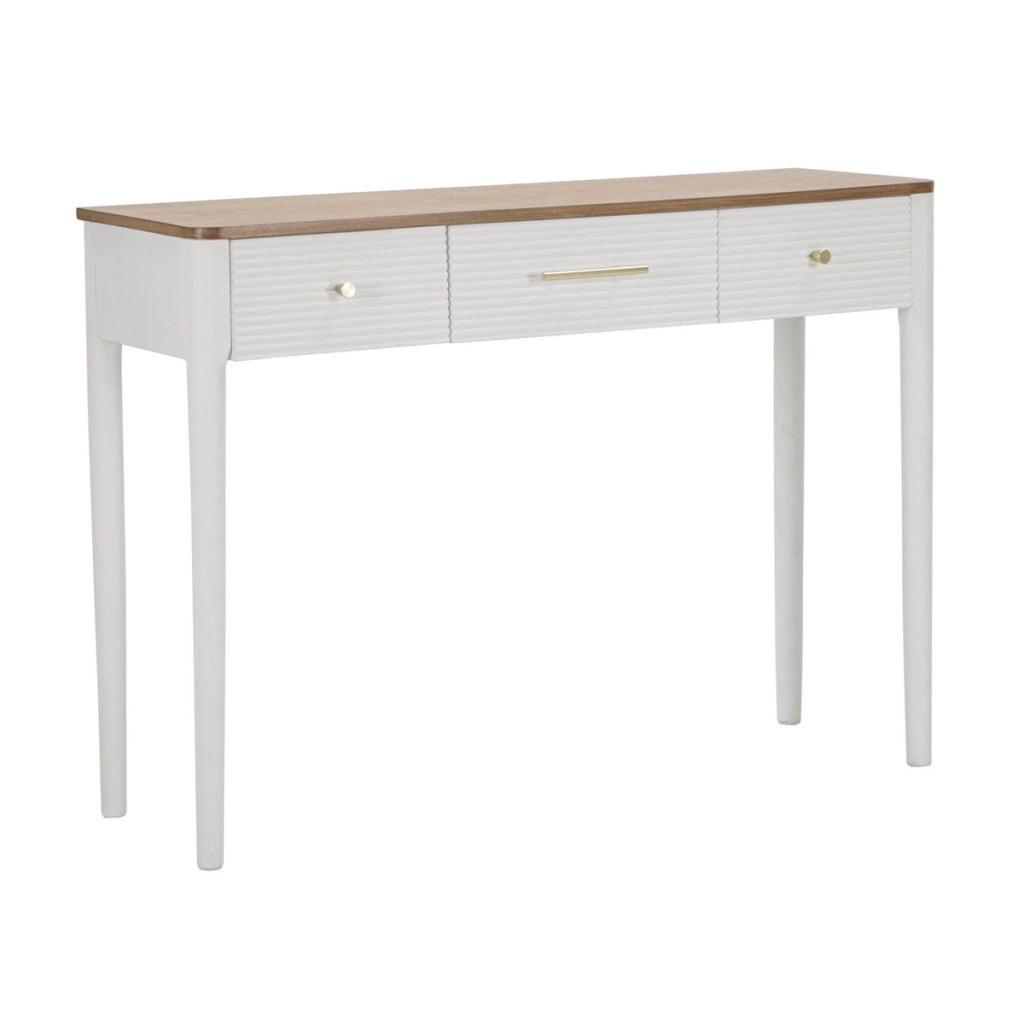 Tavolo Consolle VKH606, Bianco, Legno, 107x37x80 cm