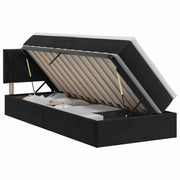 Letto con Contenitore con testiera Nero 90 x 190 cm Velluto 3458837