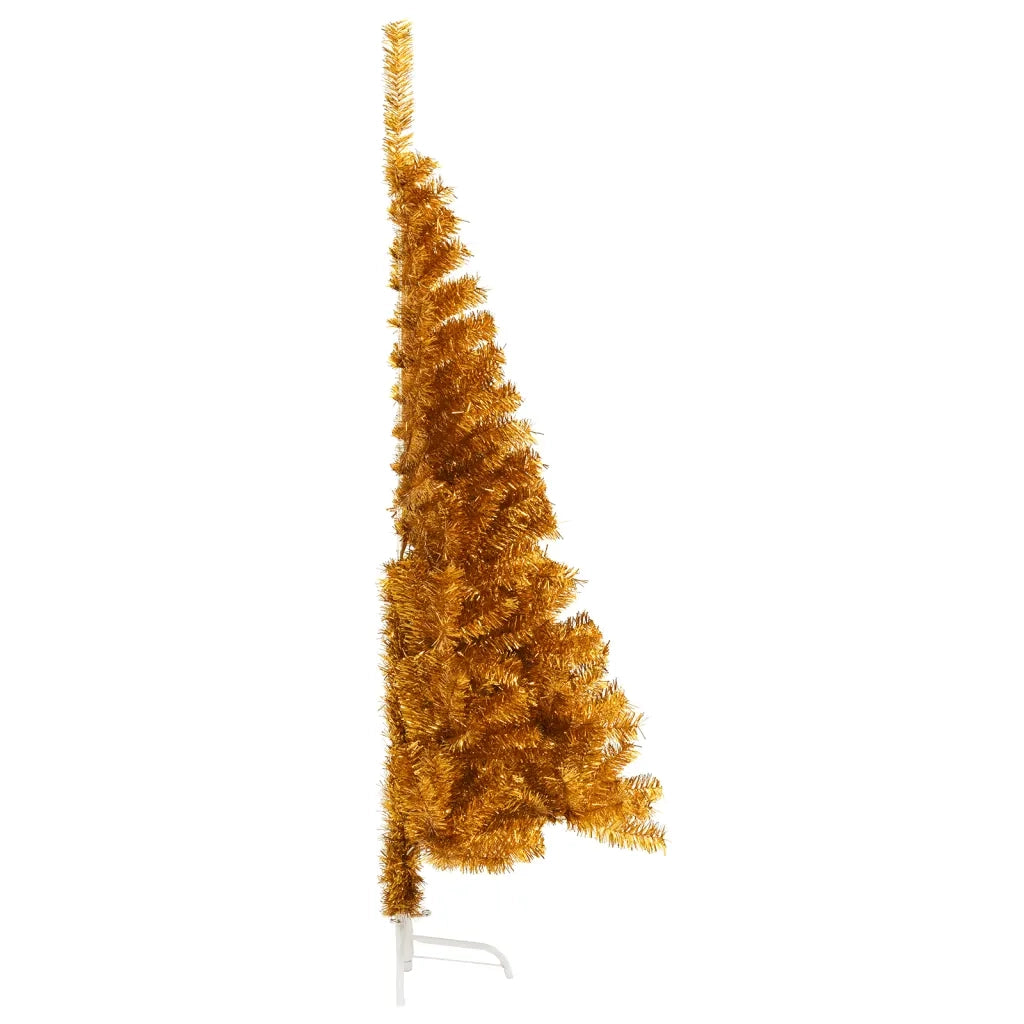 Albero di Natale | Decorazioni natalizie Artificiale a Met¨¤ con Supporto Oro 120 cm PET