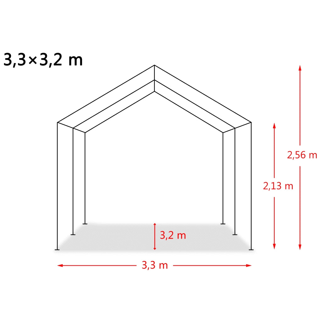 Tendone Bestiame Rimovibile PVC 550 g/m² 3,3x3,2 m Verde Scuro 3055647