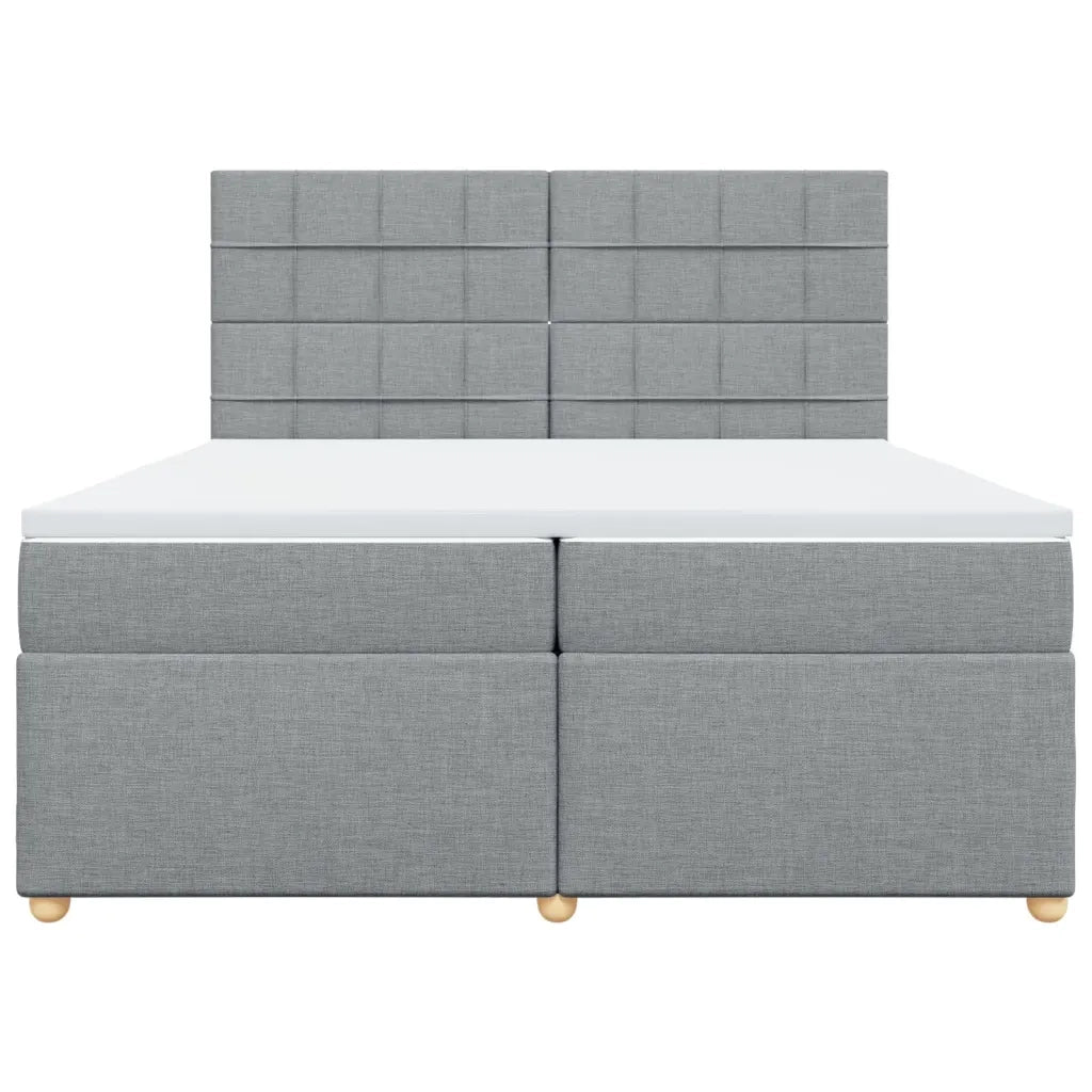 vidaXL Giroletto a Molle con Materasso Grigio Chiaro 200x200cm Tessuto