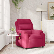 Divano Sedia-Poltrona Massaggiante Reclinabile Rosso Vino in Velluto 412503