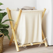 Cesto per Biancheria Bianco Crema 45x55x63,5 cm in BambÃ¹