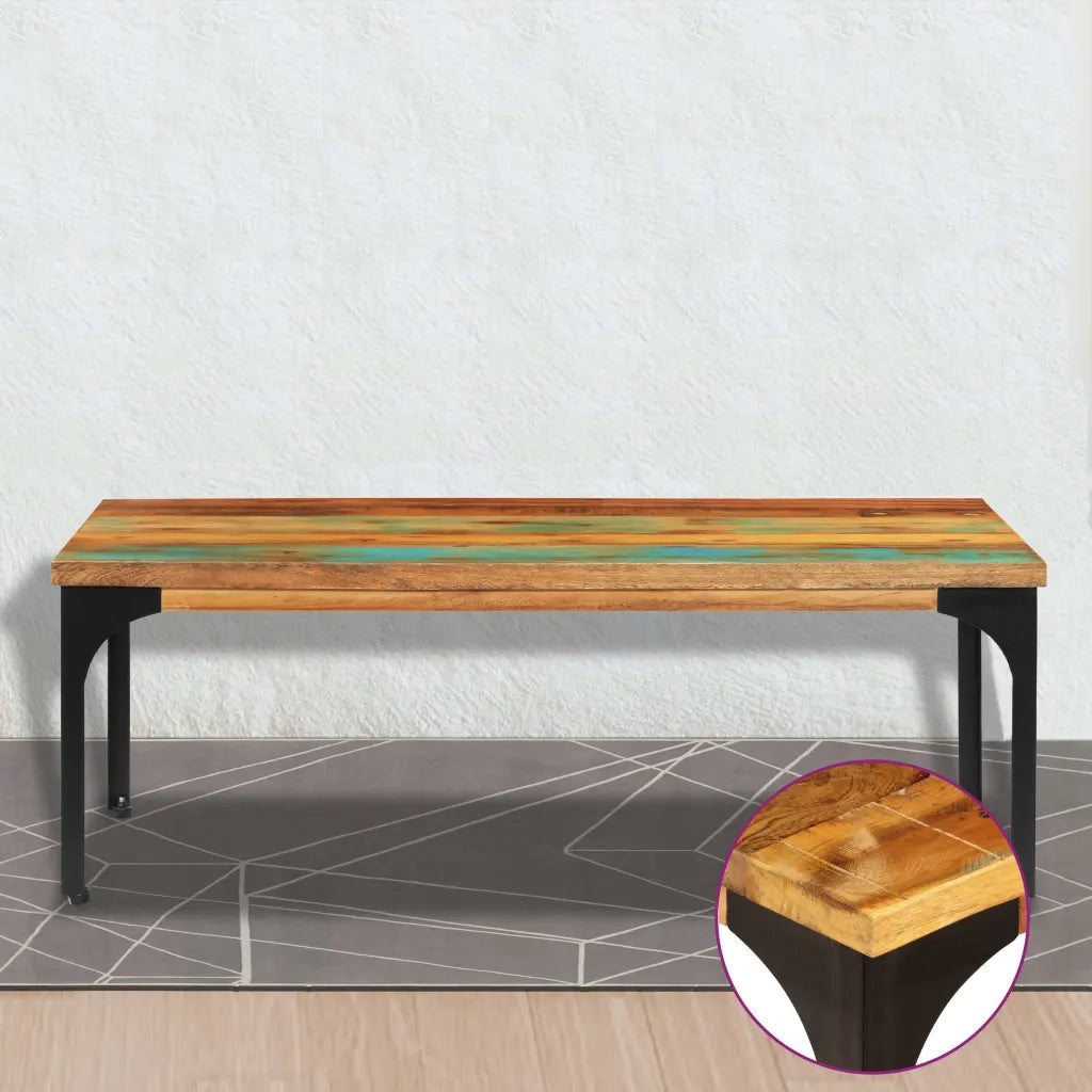 Tavolino da Salotto 100x60x35 cm Legno Massello di Recupero 247322