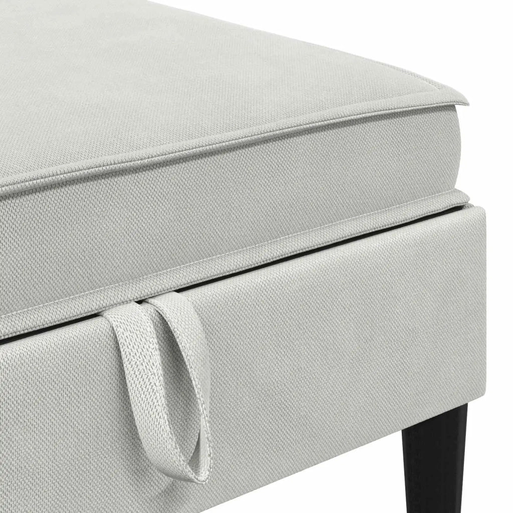 Pouf con Storage Grigio chiaro Velluto