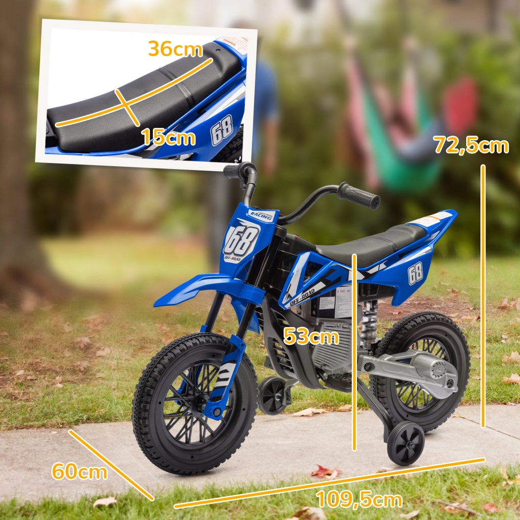 Moto Elettrica per Bambini Cross ¨C zephmum ¨C Blu 109.5x60x72.5cm