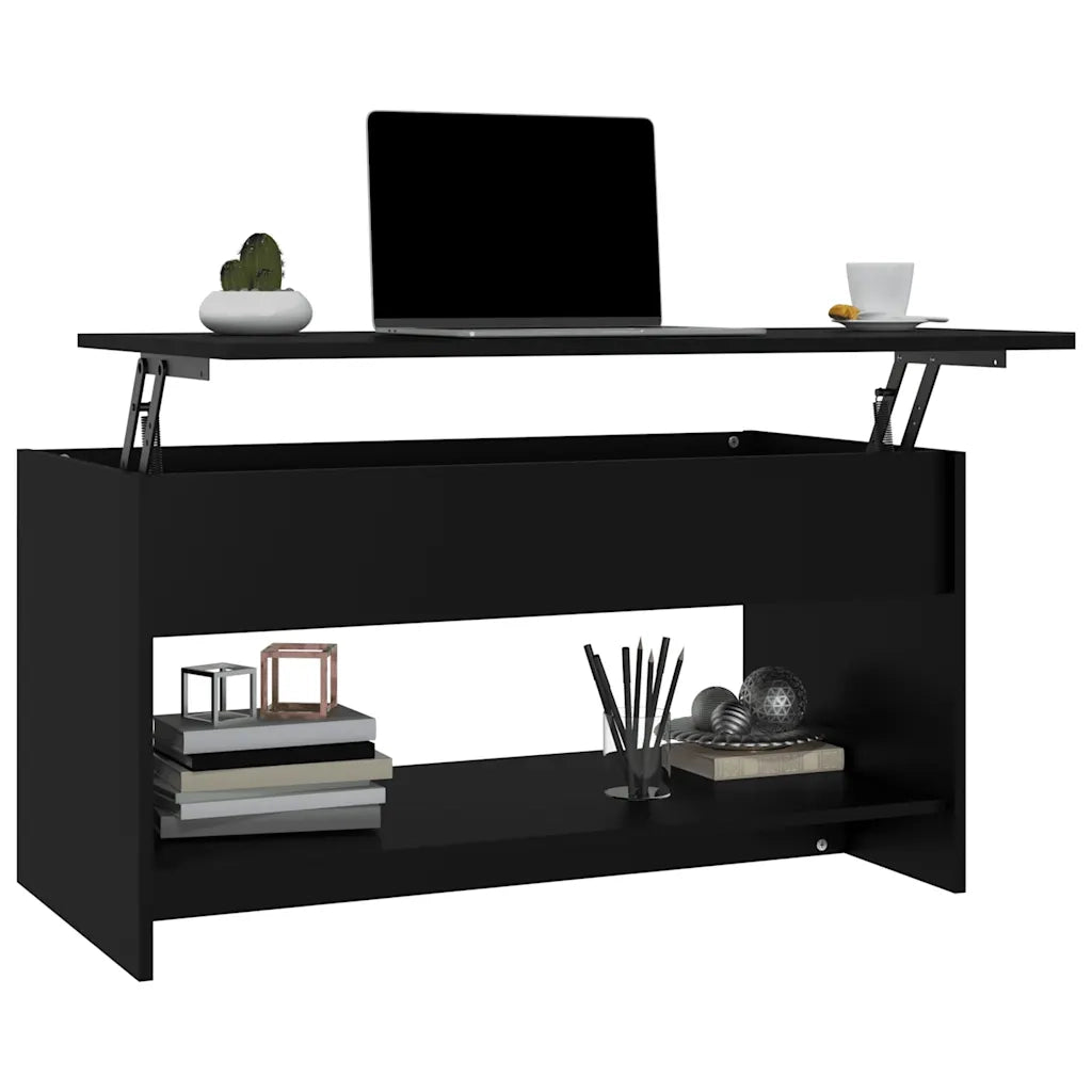 Tavolino da Salotto Nero 102x50x52,5 cm in Legno Multistrato 809648