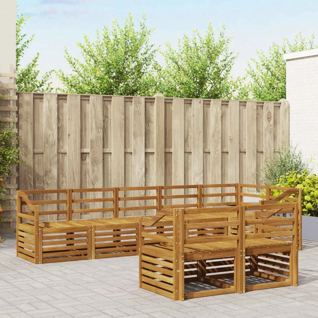 Set divani 8 pcs Naturale Legno di Acacia Massello
