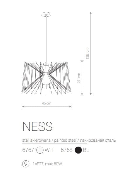 Lampadario Nowodvorski Ness nero metallo Ø46cm E27 6768