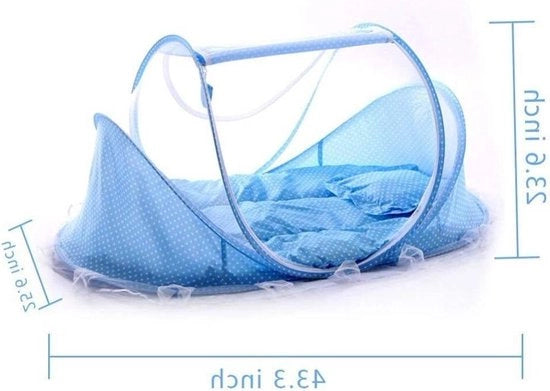 Zonnetenda portatile per lettino da viaggio - cuscino per lettino da viaggio - letto portatile per camping - blu