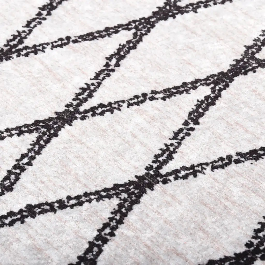 Tappeto Lavabile 80x150 cm Nero e Bianco 337970