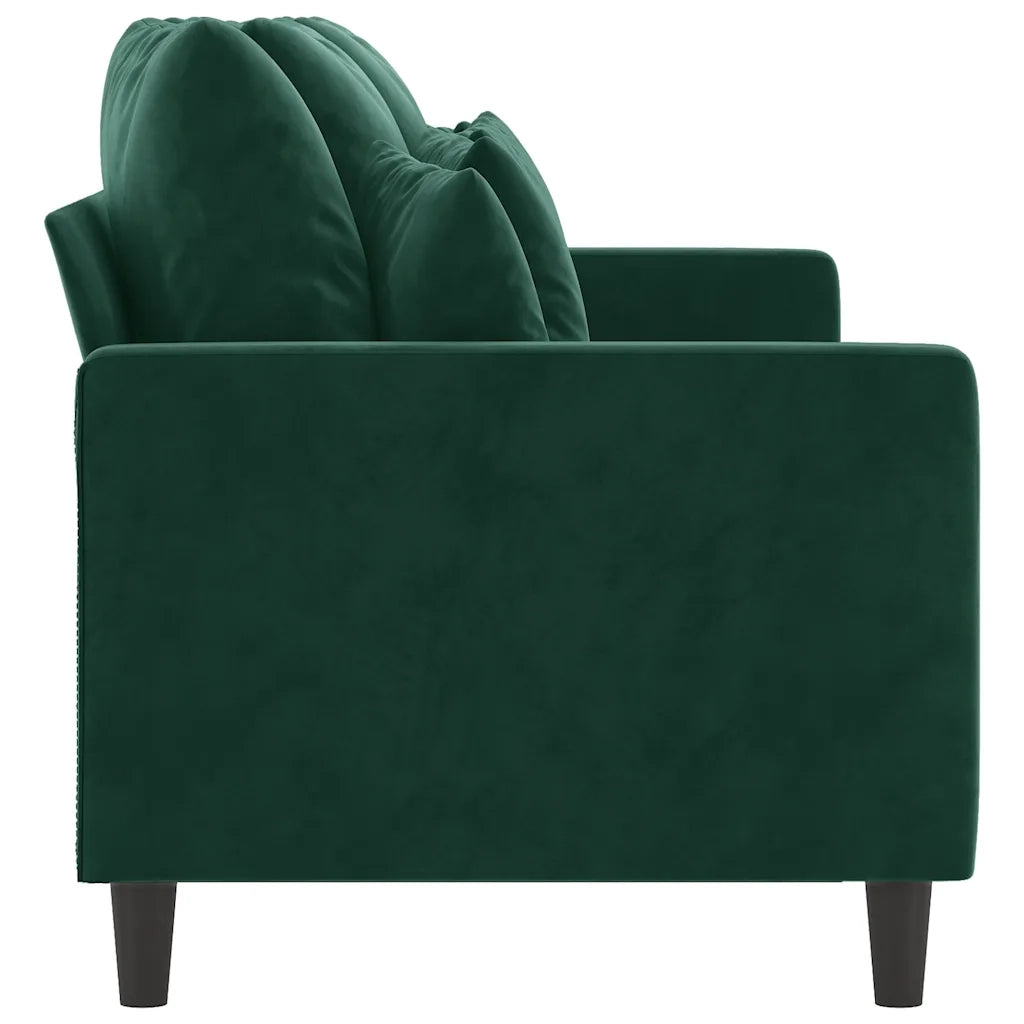 Divano a 3 Posti Verde Scuro 180 cm in Velluto 359315