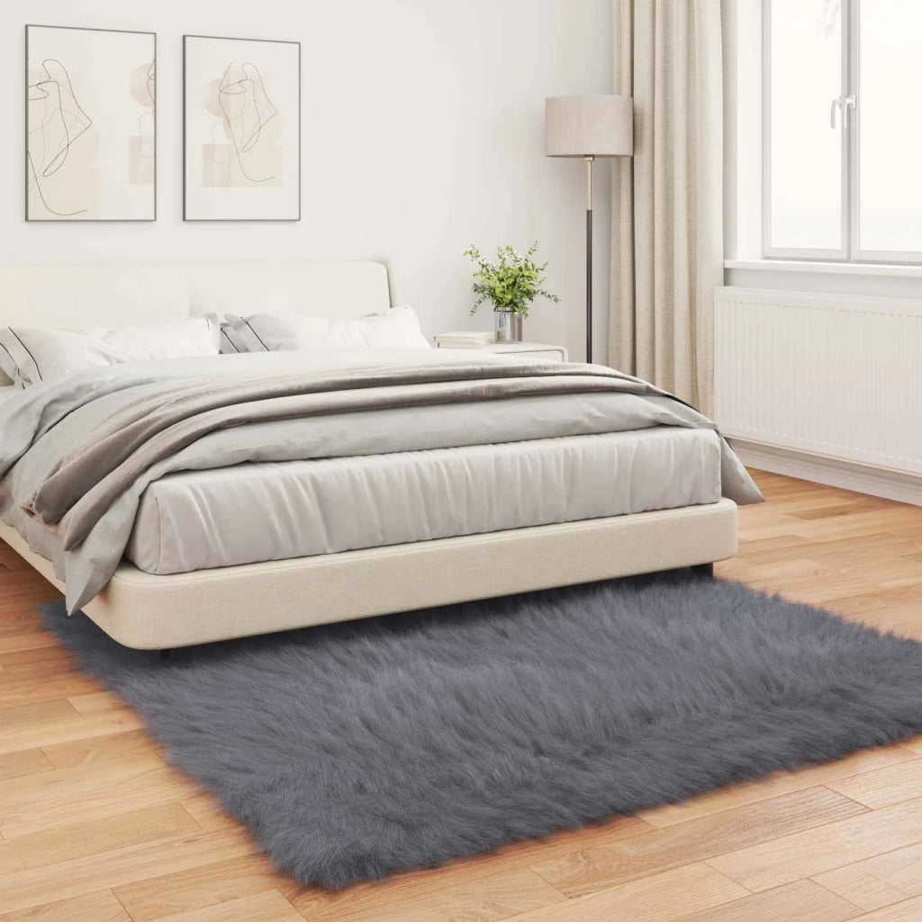 Tappeto in finta TAFALLA Antracite 120 x 120 cm Poliestere
