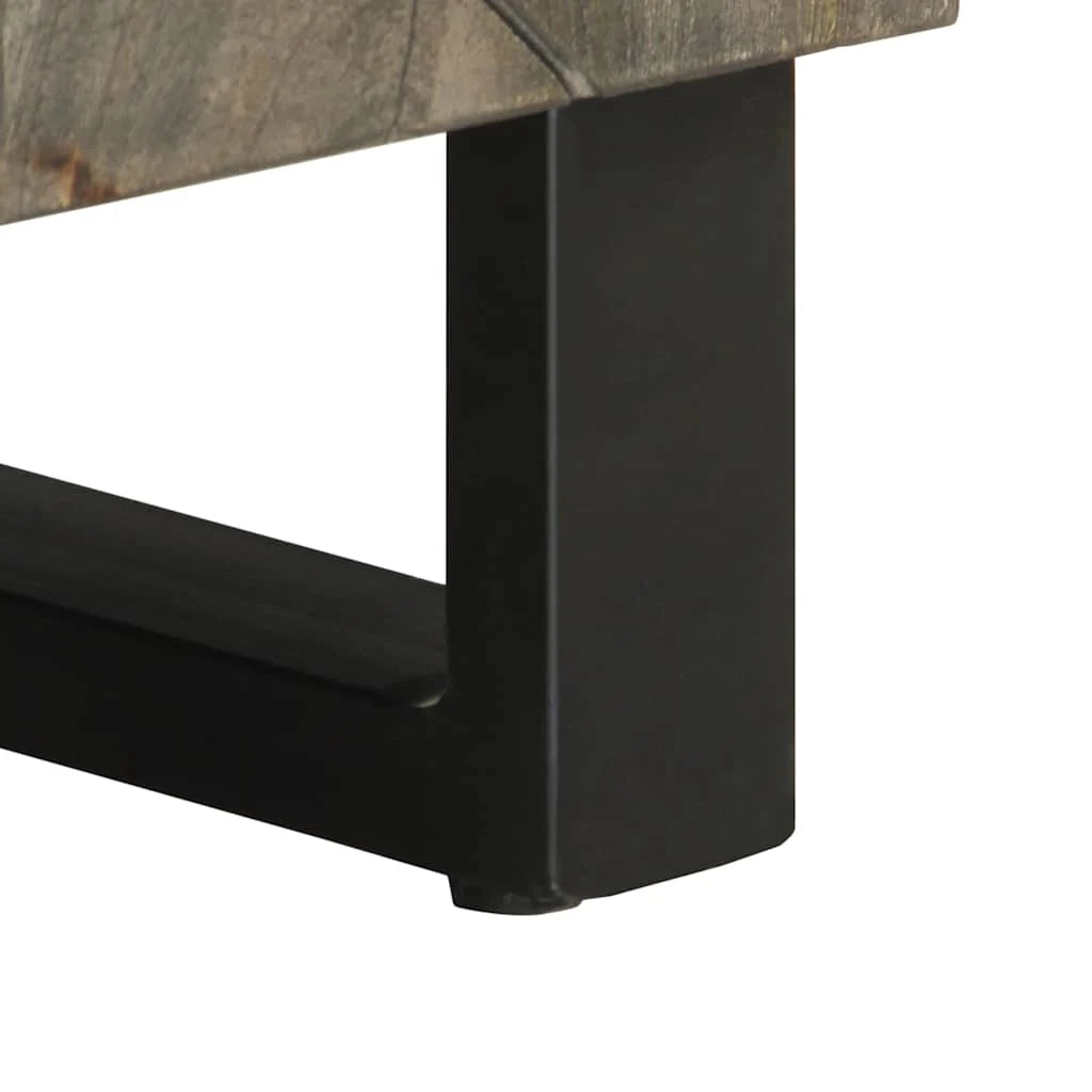 Mobile porta TV moderno nero con pratico contenitore per il soggiorno 80 x 33 x 46 cm in legno massello di mango 02_0057728