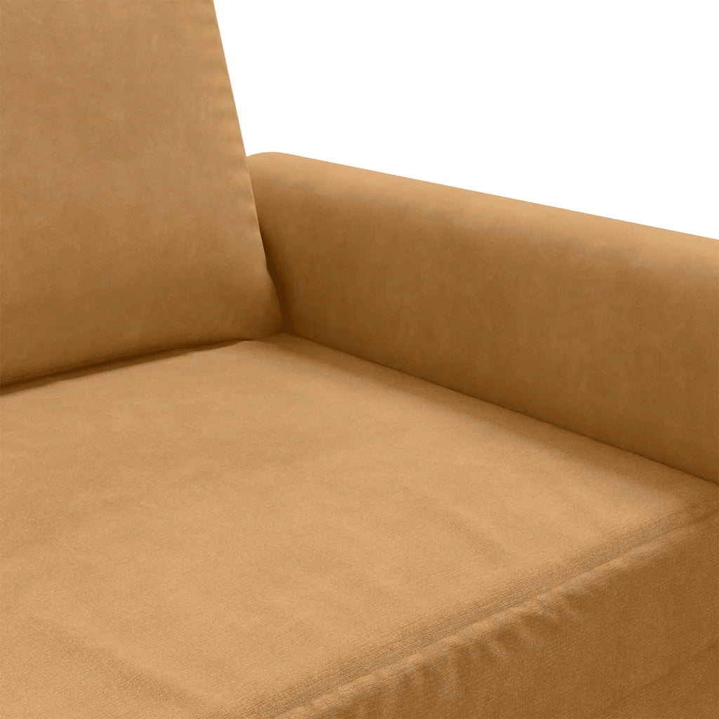 Divano | Divano da soggiorno | Sofa a 3 Posti Marrone 180 cm in Velluto