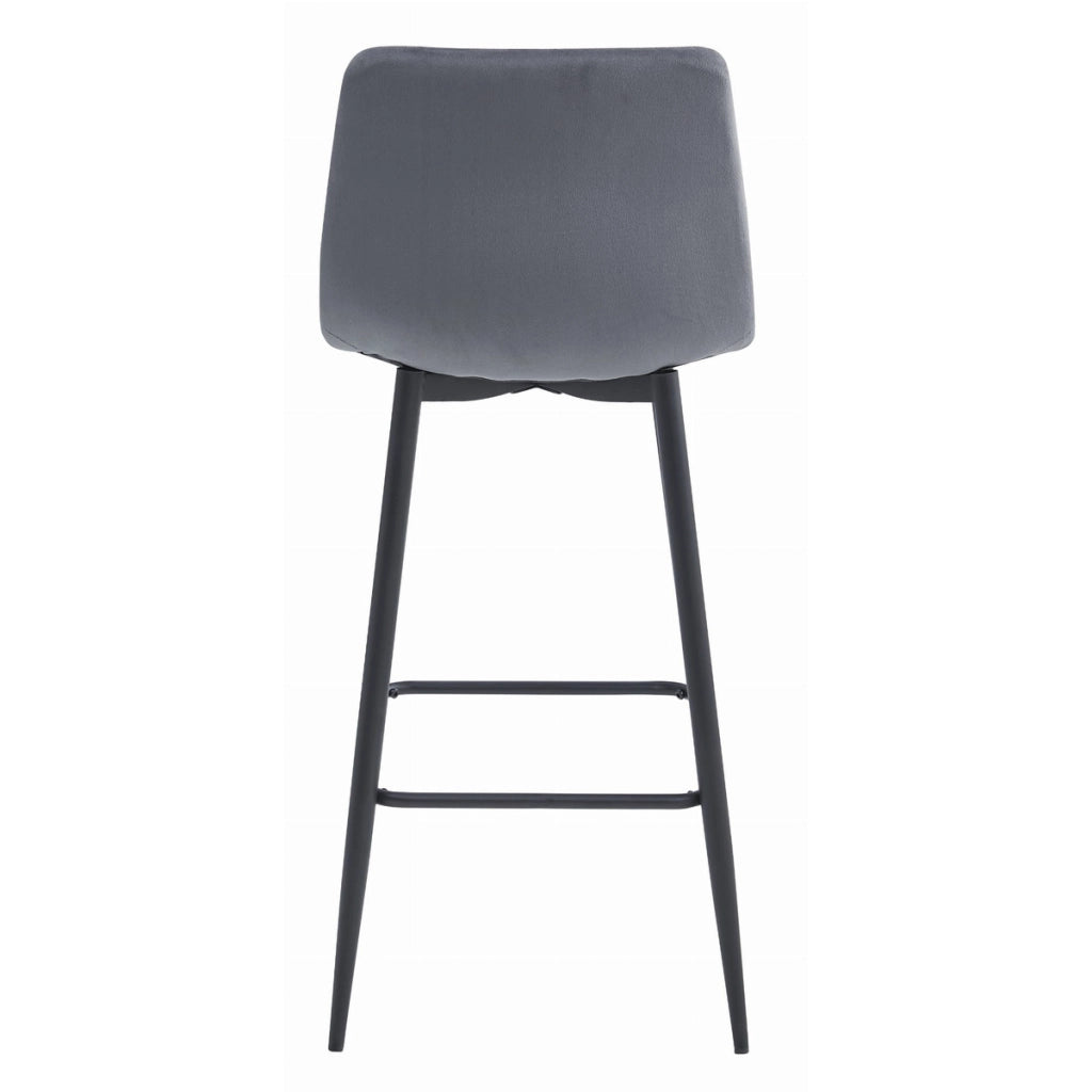 Set di 2 sgabelli bar Arceto in velluto grigio scuro e metallo