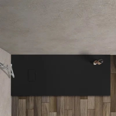 Piatto doccia 80x170 in resina nero effetto pietra riducibile Agorà