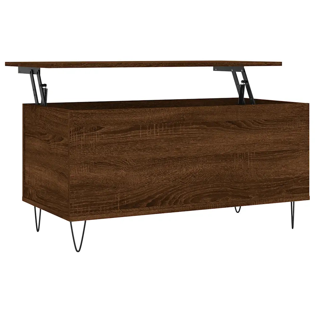 Tavolino Salotto Rovere Marrone 90x44,5x45 cm Legno Multistrato 830979