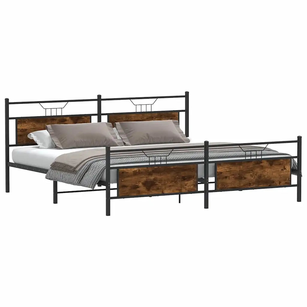 Giroletto senza Materaso in Metallo Rovere Fumo 200x200 cm 3325096