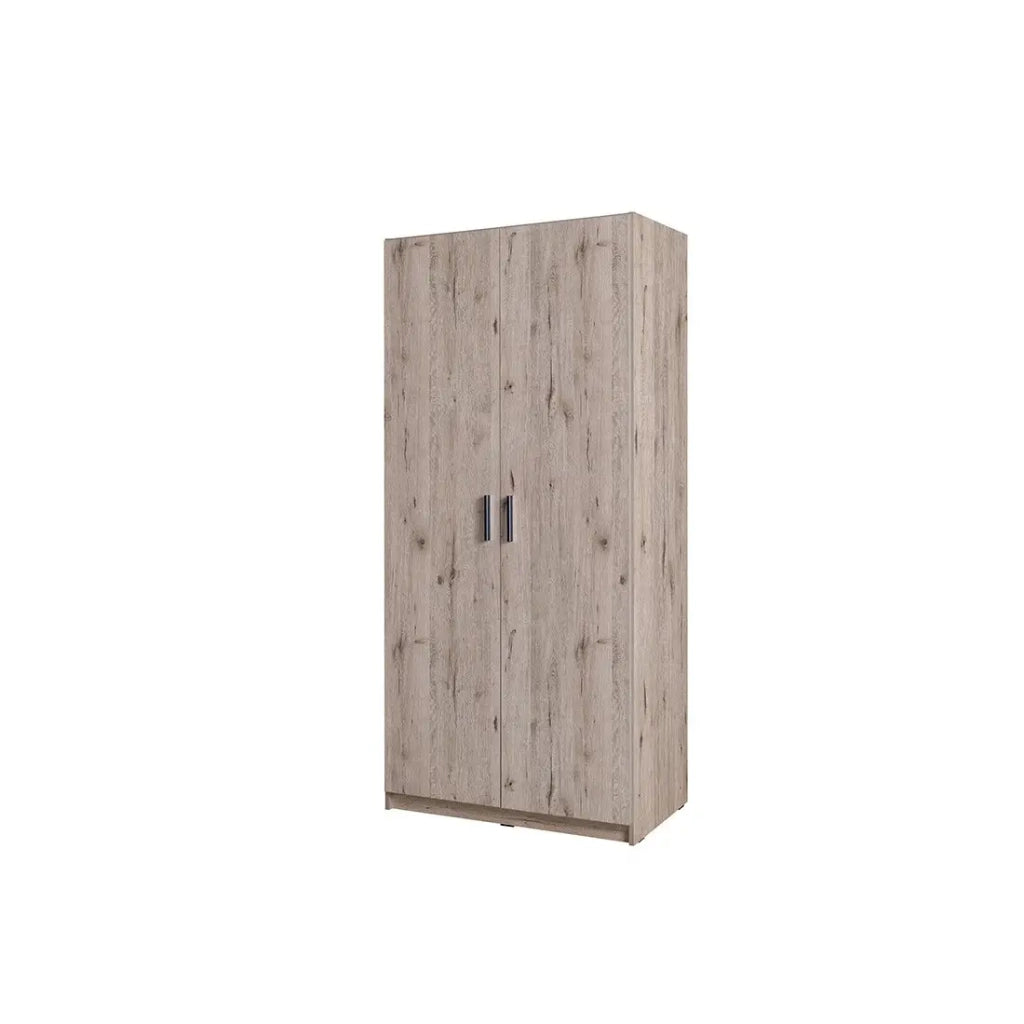 Armadio 2 porte FLEX – Rovere wellington e grigio grafite – Stile moderno con guardaroba