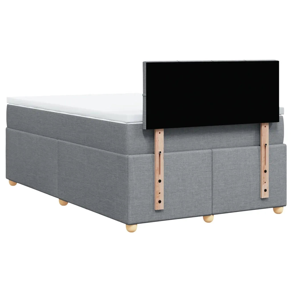 vidaXL Giroletto a Molle con Materasso Grigio Chiaro 120x200cm Tessuto