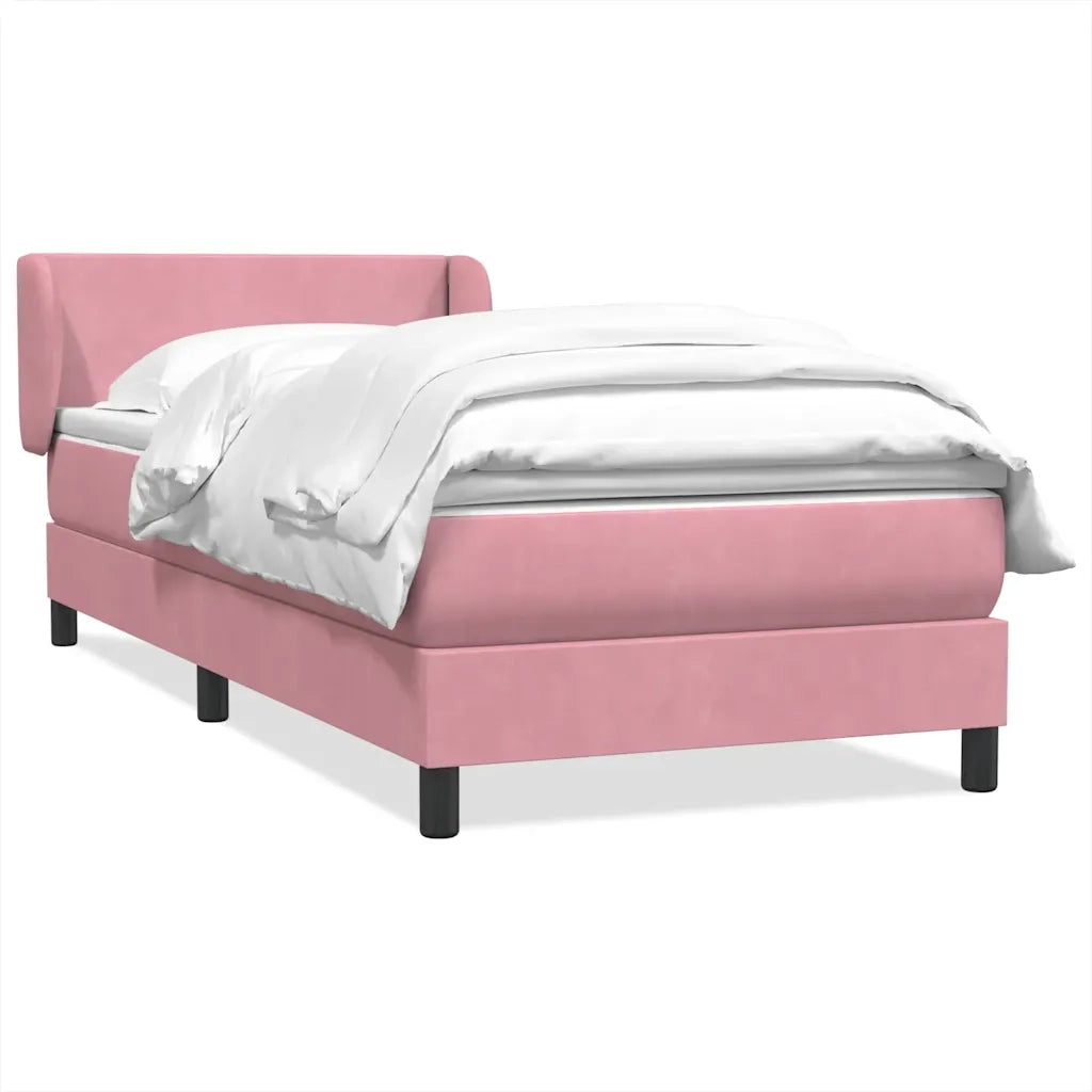 Giroletto a Molle con Materasso Rosa 90x210 cm Velluto