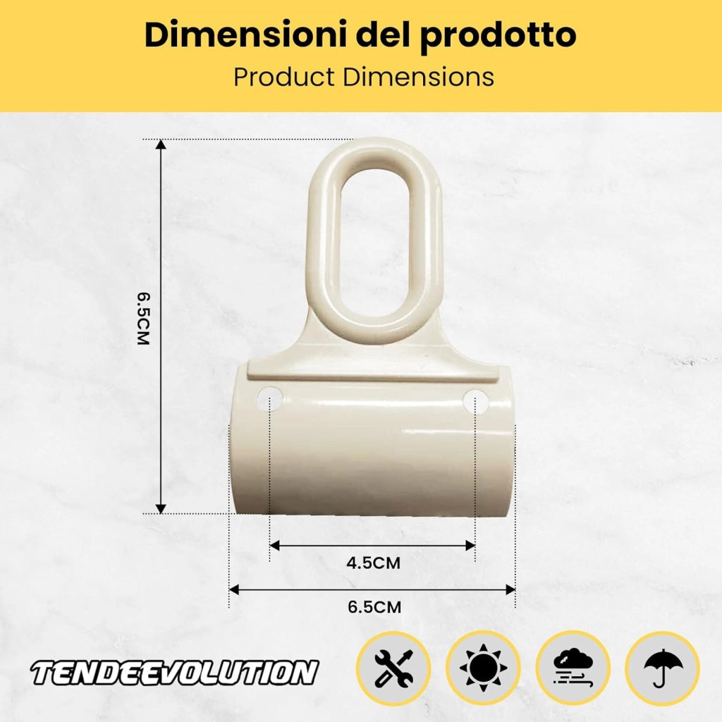 Gancio per Tenda da Sole in Pvc - Occhiello Per Tenda A Caduta Mod. Paletta Colore Avorio