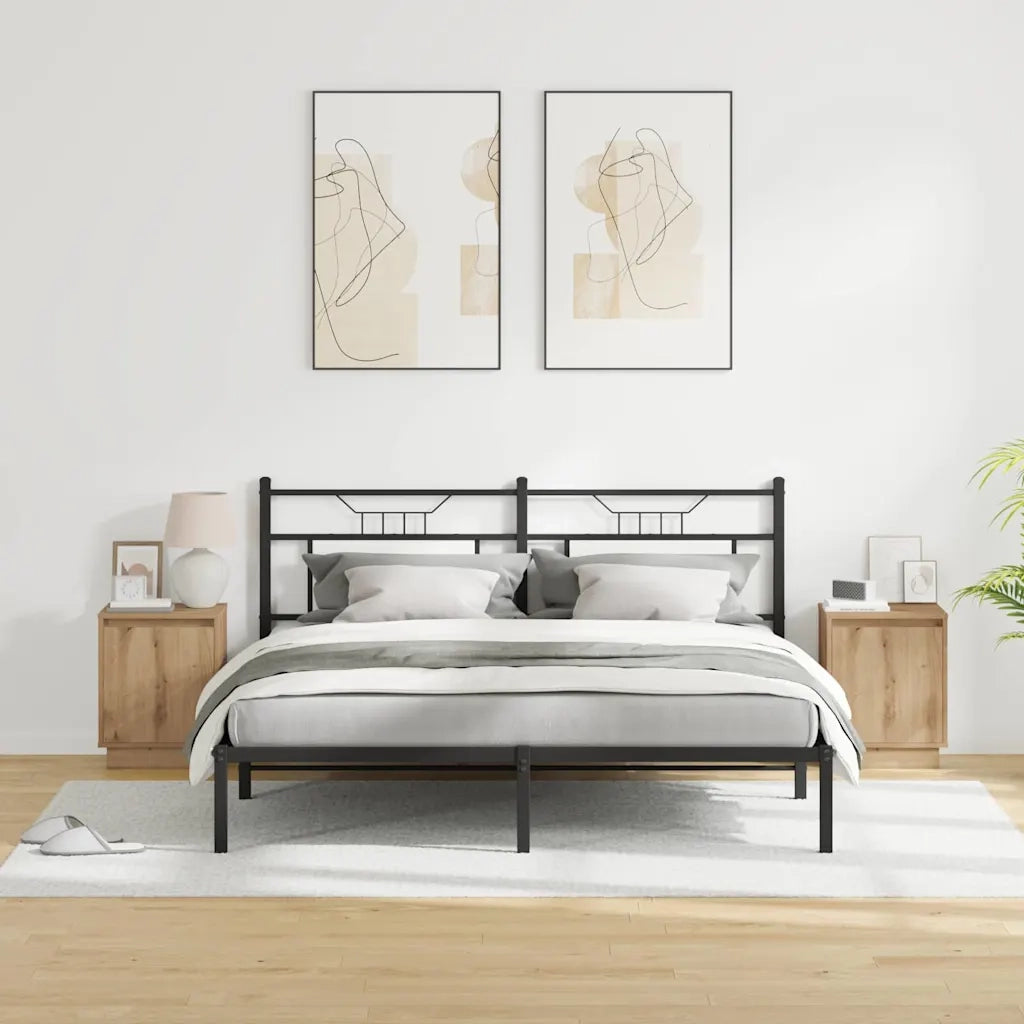 Set di 2 Comodini | Armadio da Notte | Mobiletto da notte Rovere artigianale 39 x 34,5 x 50 cm