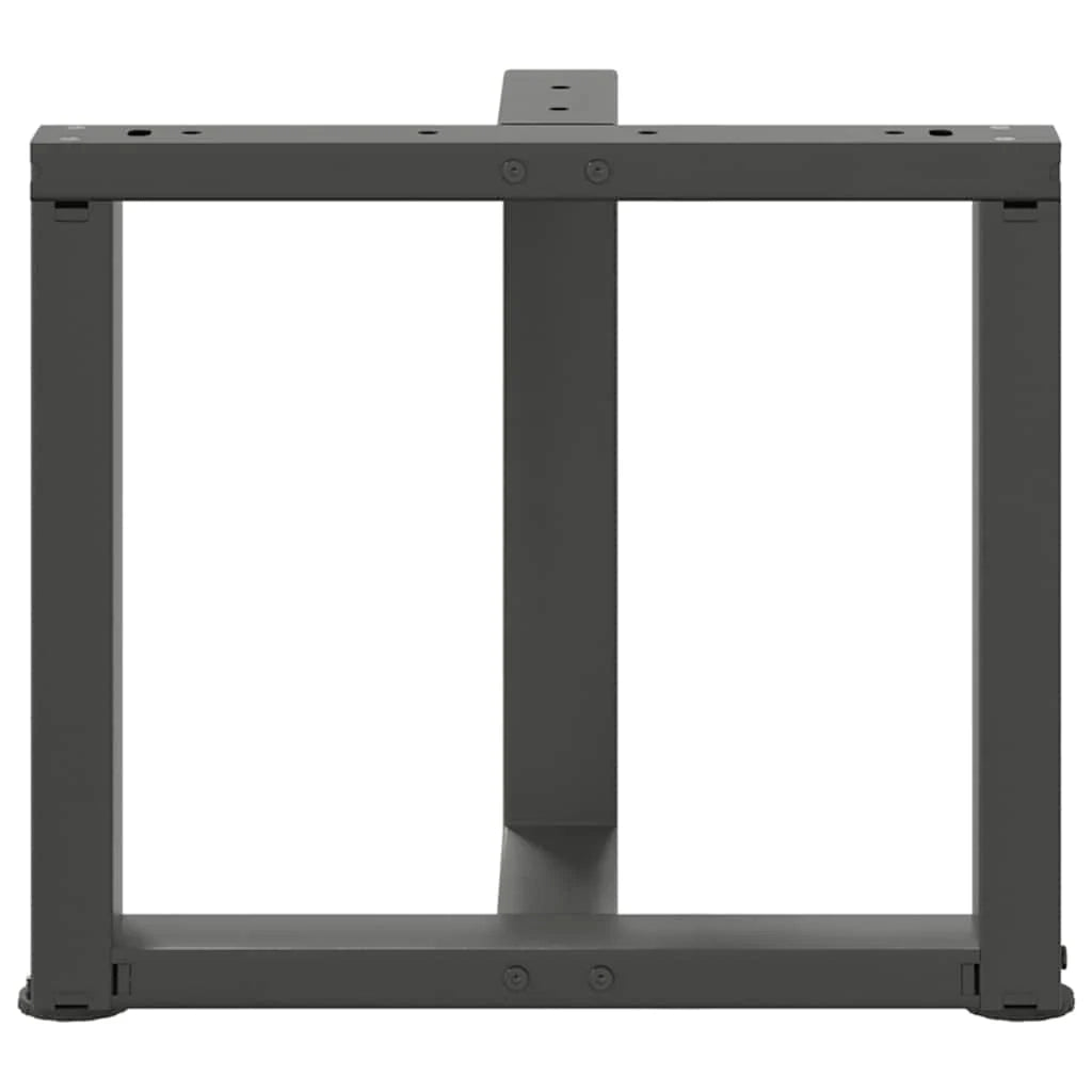 Set di 2 gambe regolabili a forma di T per tavolino da caffè 50 x 25 x 43 cm design moderno acciaio antracite 02_0057300