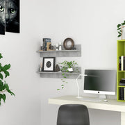 Mensole Muro 2pz Grigio Cemento 80x11,5x18cm Legno Multistrato 807341