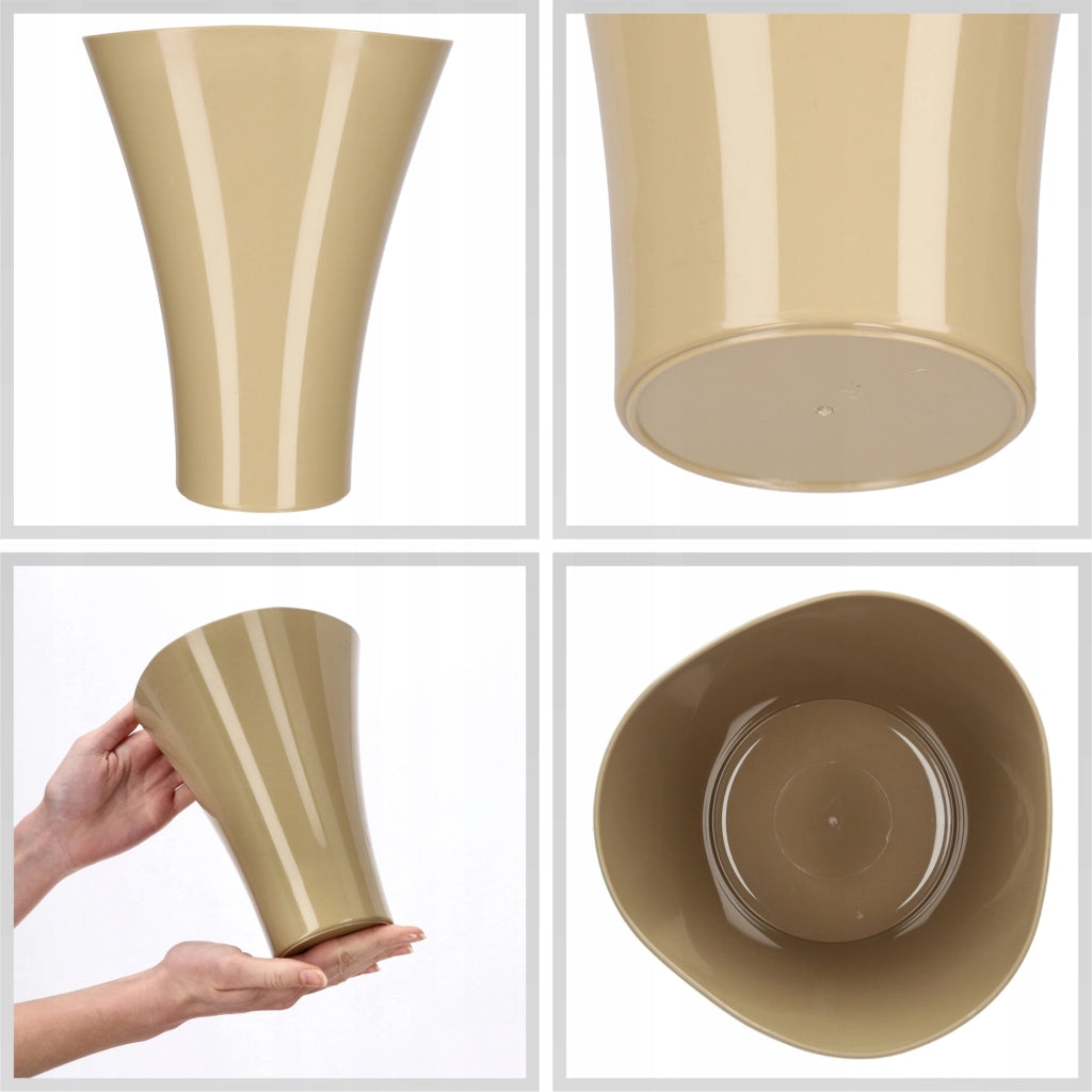 KADAX Copertura per vaso da fiori e piante, supporto per fiori in plastica beige, 16,5 cm