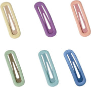 6 Set di Clip per Capelli - Clip per Capelli Metallici - Dimensioni 7 cm - Clip per Capelli per Ragazze - Clip per Capelli Colorati - Clip per Capelli per Bambine - Colori Pastello - Carini e Eleganti