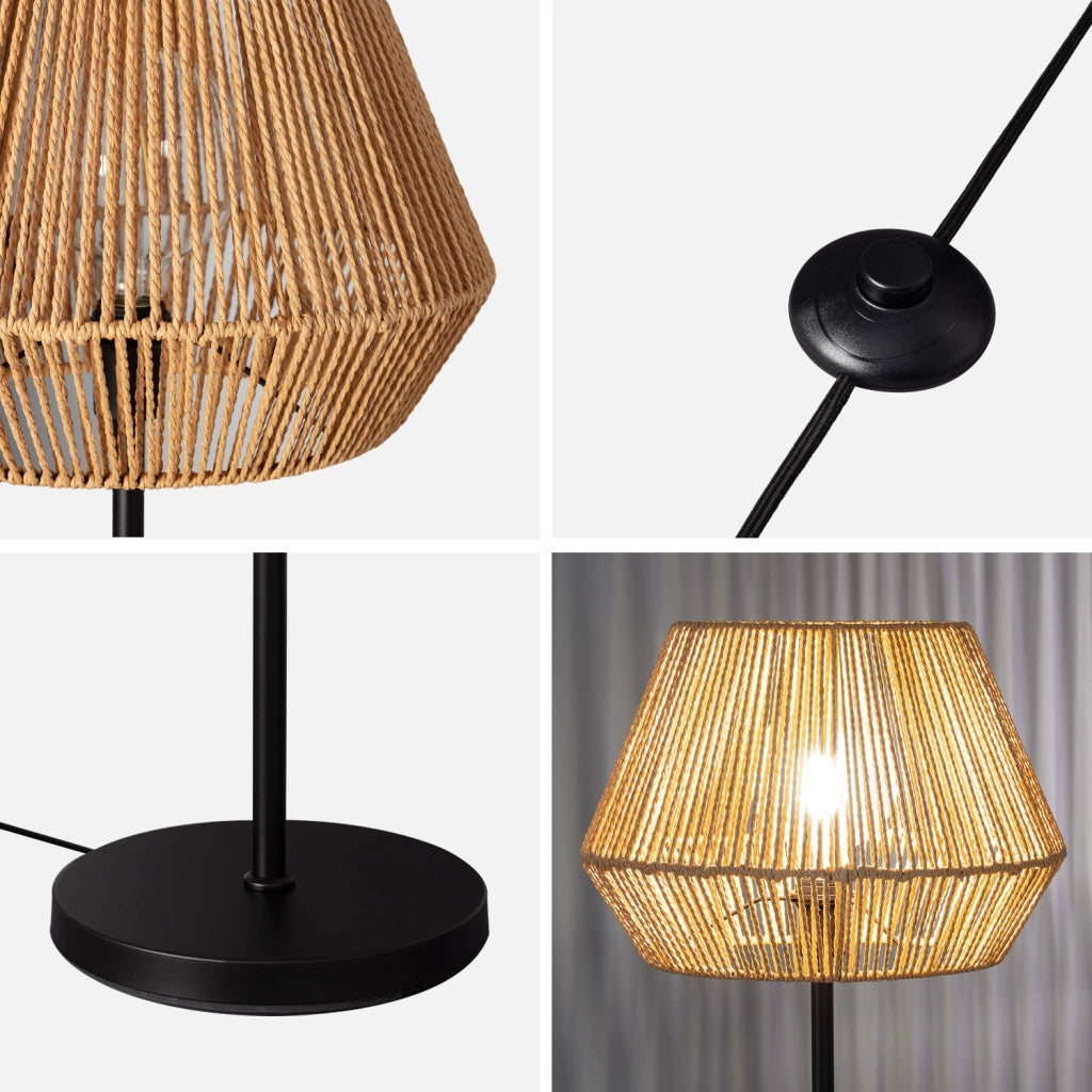 Lampada effetto rattan, 150cm, marrone naturale
