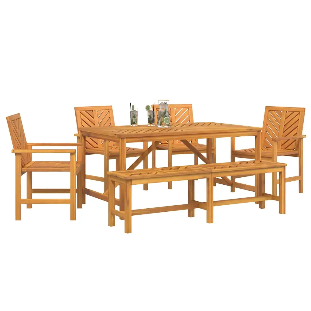 Set da Pranzo per Giardino 6 pcs Marrone 3154114