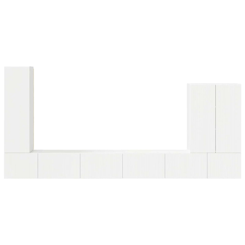 Set di Mobiletto da TV a Parete 6 pcs Bianco Lucido