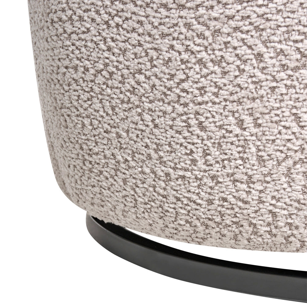 Poltrona girevole Beige Rivestimento in ciniglia con braccioli Seduta ampia Soggiorno moderno