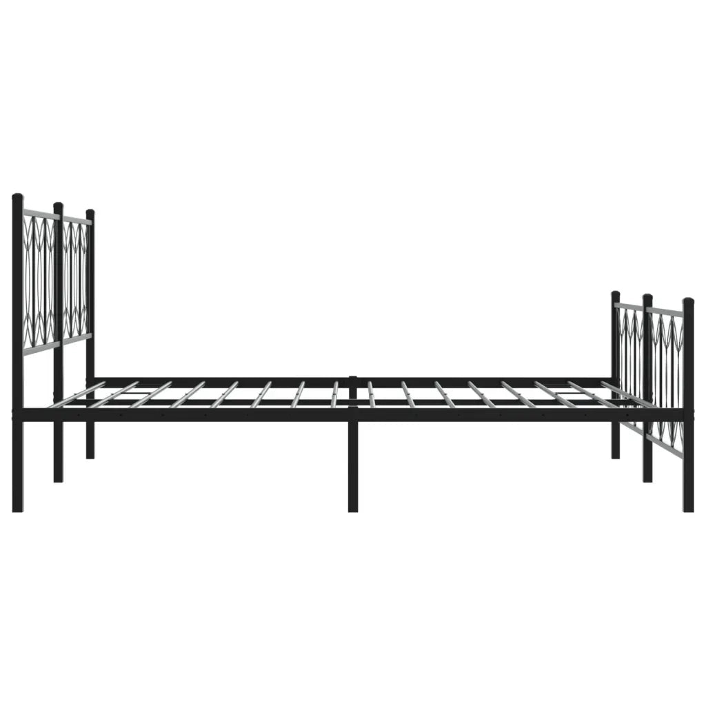 vidaXL Giroletto con Testiera e Pediera Metallo Nero 150x200 cm