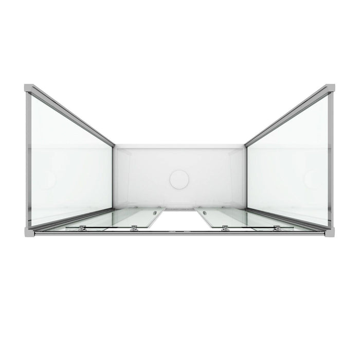 Box Doccia 3 Lati 80x170x80 cm 2 Ante Scorrevoli in Cristallo Trasparente 6mm H198 Fosterberg Viborg Trio