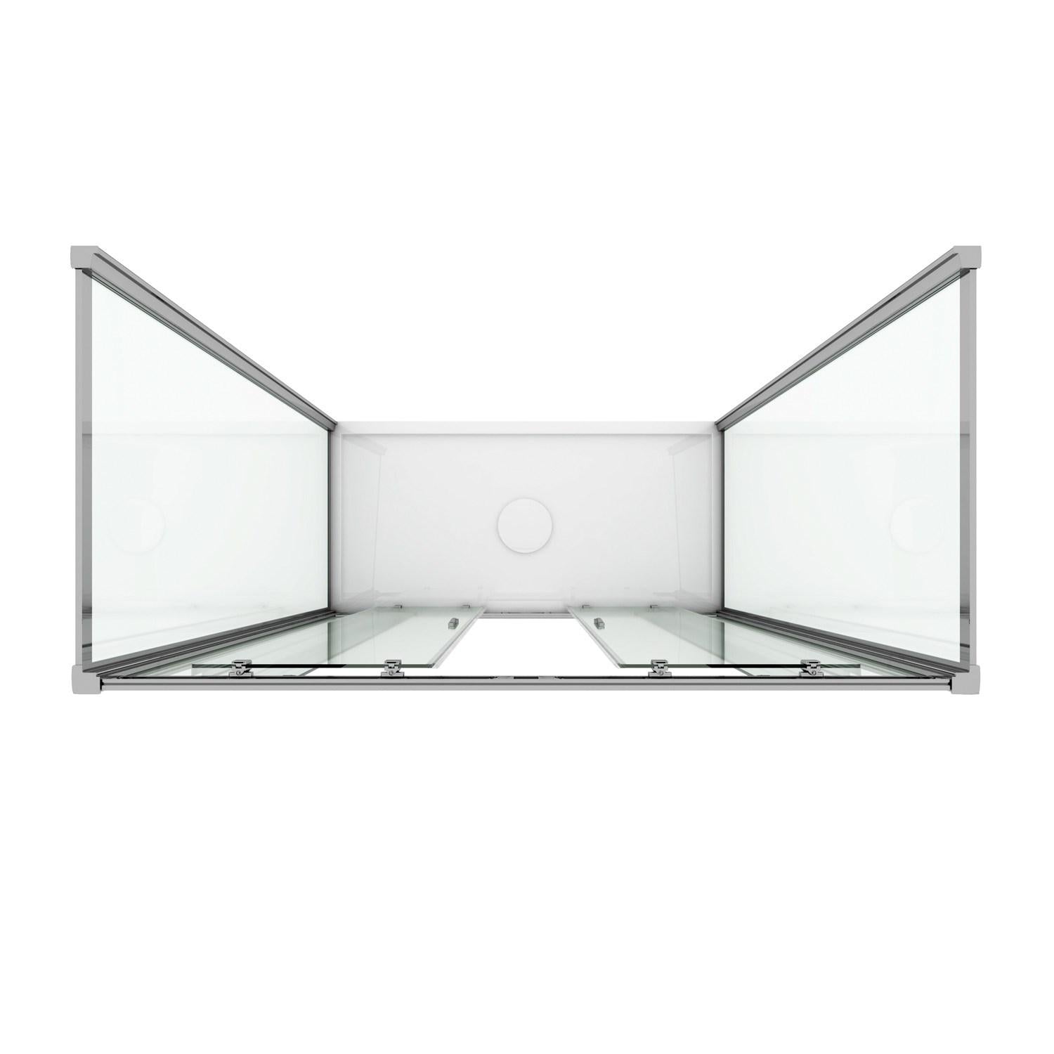 Box Doccia 3 Lati 75x130x75 cm 2 Ante Scorrevoli in Cristallo Trasparente 6mm H198 Fosterberg Viborg Trio