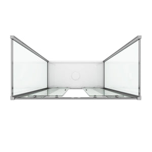 Box Doccia 3 Lati 90x140x90 cm 2 Ante Scorrevoli in Cristallo Trasparente 6mm H198 Fosterberg Viborg Trio