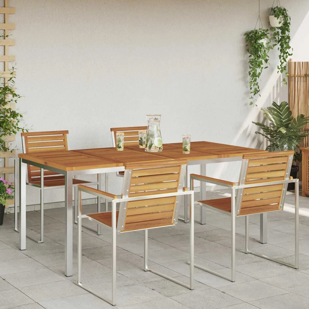 Tavolino da Giardino | Tavolo da Pranzo Marrone Legno di Acacia Massello